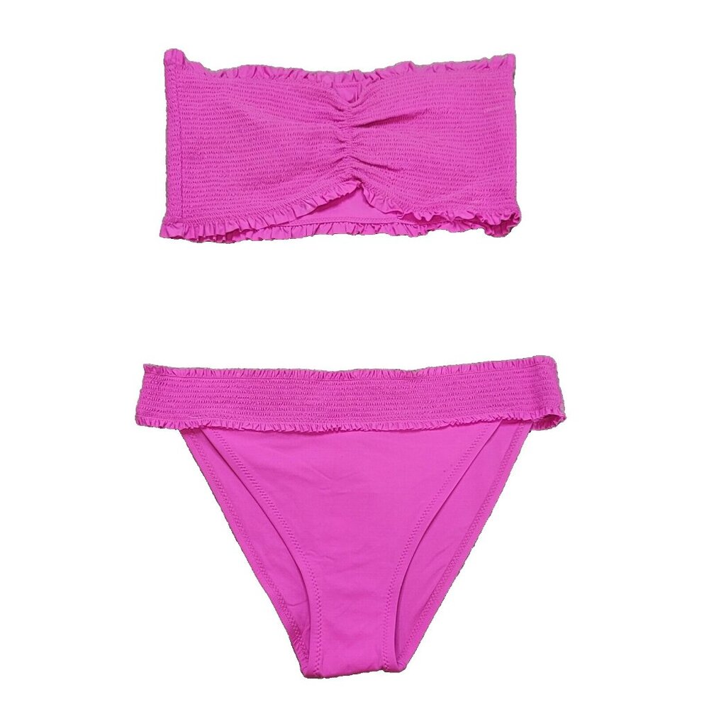Victoria's Secret Pink Women 2 Pieces Bathing Suit Sz L Pink Magenta Bikini New!